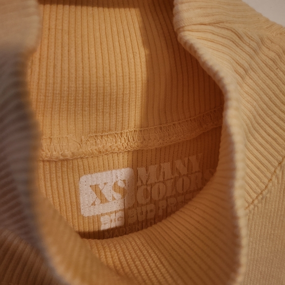 Big Bud Press Butter Yellow Mock Neck Ribbed Tank Top - Picture 4 of 5